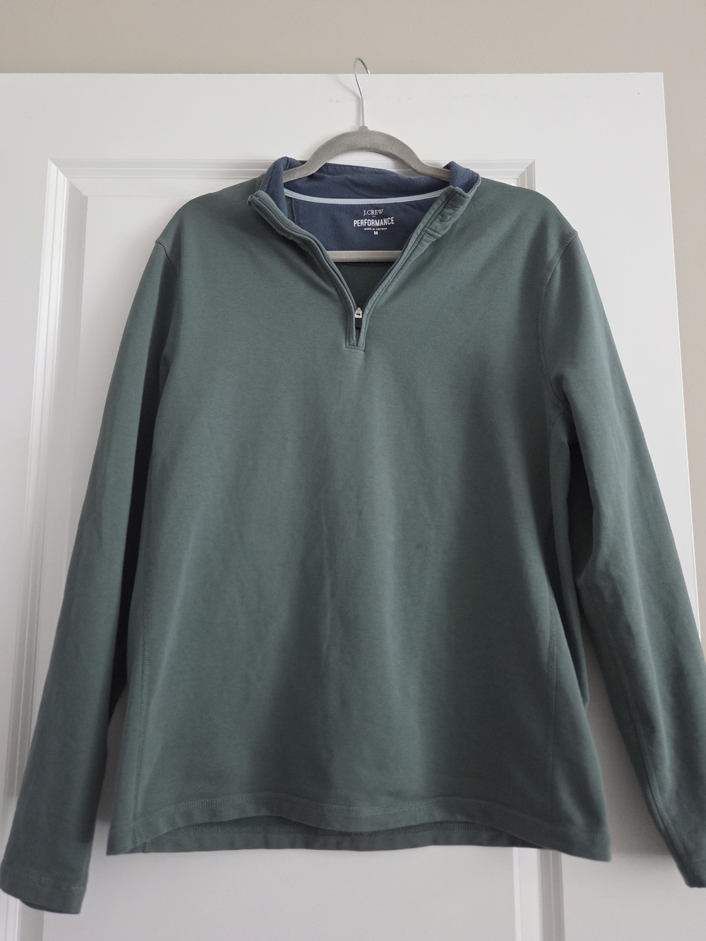 J.Crew Performance Quarter-Zip Pullover in Dusty Green